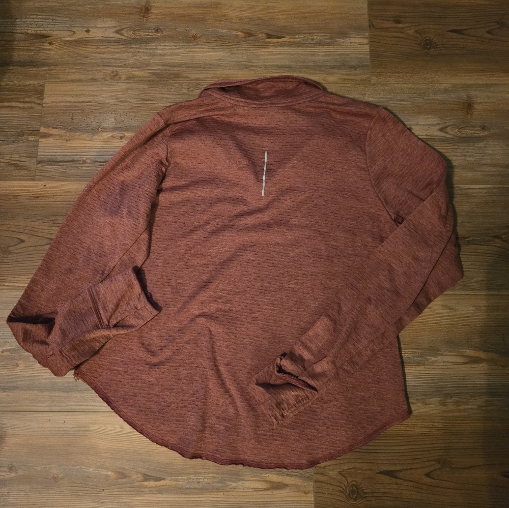 Womens Nike Maroon Quarter-Zip Pullover Crew Sweatshirt Dri Fit - Picture 3 of 6